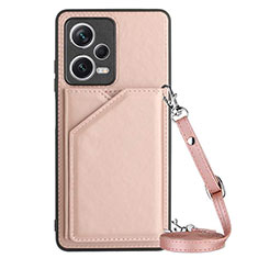 Handyhülle Hülle Luxus Leder Schutzhülle YB3 für Xiaomi Redmi Note 12 5G Rosegold