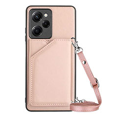 Handyhülle Hülle Luxus Leder Schutzhülle YB3 für Xiaomi Redmi Note 12 Pro Speed 5G Rosegold