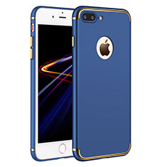 Handyhülle Hülle Luxus Metall Rahmen und Kunststoff F02 für Apple iPhone 8 Plus Blau