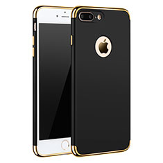 Handyhülle Hülle Luxus Metall Rahmen und Kunststoff F05 für Apple iPhone 7 Plus Schwarz