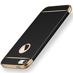 Handyhülle Hülle Luxus Metall Rahmen und Kunststoff für Apple iPhone 5S Schwarz