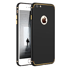 Handyhülle Hülle Luxus Metall Rahmen und Kunststoff für Apple iPhone 6 Plus Schwarz
