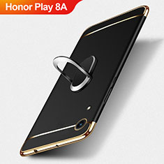 Handyhülle Hülle Luxus Metall Rahmen und Kunststoff mit Fingerring Ständer für Huawei Honor Play 8A Schwarz