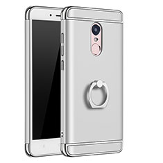 Handyhülle Hülle Luxus Metall Rahmen und Kunststoff mit Fingerring Ständer für Xiaomi Redmi Note 4 Standard Edition Silber