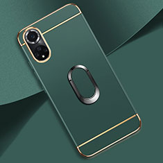 Handyhülle Hülle Luxus Metall Rahmen und Kunststoff Schutzhülle Hartschalen Tasche mit Fingerring Ständer für Huawei Honor 50 Pro 5G Nachtgrün