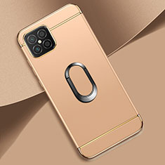 Handyhülle Hülle Luxus Metall Rahmen und Kunststoff Schutzhülle Hartschalen Tasche mit Fingerring Ständer für Huawei Nova 8 SE 4G Gold