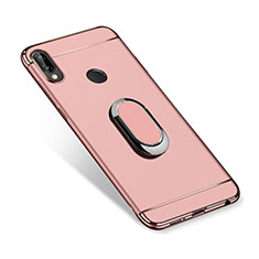 Handyhülle Hülle Luxus Metall Rahmen und Kunststoff Schutzhülle Tasche mit Fingerring Ständer A01 für Huawei Nova 3i Rosegold