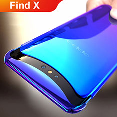 Handyhülle Hülle Schutzhülle Durchsichtig Transparent Farbverlauf für Oppo Find X Blau