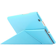 Handyhülle Hülle Stand Tasche Leder L01 für Huawei MediaPad M3 Blau