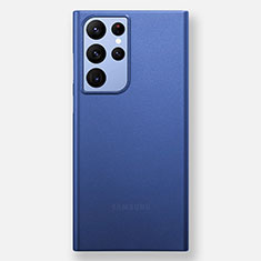 Handyhülle Hülle Ultra Dünn Hartschalen Schutzhülle Tasche Durchsichtig Transparent Matt H02 für Samsung Galaxy S22 Ultra 5G Blau