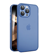 Handyhülle Hülle Ultra Dünn Schutzhülle Hartschalen Tasche Durchsichtig Transparent Matt QC für Apple iPhone 14 Pro Max Blau
