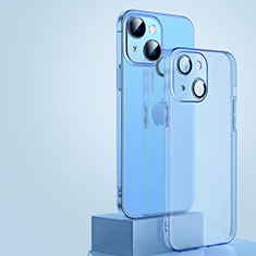 Handyhülle Hülle Ultra Dünn Schutzhülle Hartschalen Tasche Durchsichtig Transparent Matt QC1 für Apple iPhone 14 Plus Blau