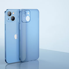 Handyhülle Hülle Ultra Dünn Schutzhülle Hartschalen Tasche Durchsichtig Transparent Matt U01 für Apple iPhone 14 Blau