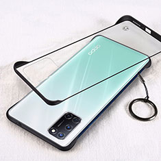 Handyhülle Hülle Ultra Dünn Schutzhülle Hartschalen Tasche Durchsichtig Transparent Matt U01 für Oppo A72 Schwarz