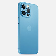 Handyhülle Hülle Ultra Dünn Schutzhülle Hartschalen Tasche Durchsichtig Transparent Matt U02 für Apple iPhone 15 Pro Hellblau