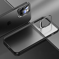 Handyhülle Hülle Ultra Dünn Schutzhülle Hartschalen Tasche Durchsichtig Transparent Matt U08 für Apple iPhone 13 Pro Schwarz