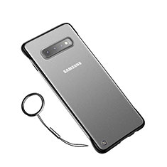 Handyhülle Hülle Ultra Dünn Schutzhülle Tasche Durchsichtig Transparent Matt U01 für Samsung Galaxy S10 Plus Schwarz