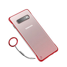 Handyhülle Hülle Ultra Dünn Schutzhülle Tasche Durchsichtig Transparent Matt U02 für Samsung Galaxy S10 Rot