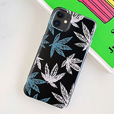 Handyhülle Silikon Hülle Gummi Schutzhülle Blumen für Apple iPhone 11 Schwarz