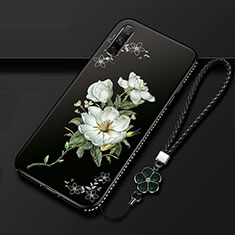 Handyhülle Silikon Hülle Gummi Schutzhülle Blumen für Huawei P Smart Pro (2019) Weiß