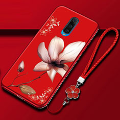 Handyhülle Silikon Hülle Gummi Schutzhülle Blumen für Oppo R17 Pro Rot