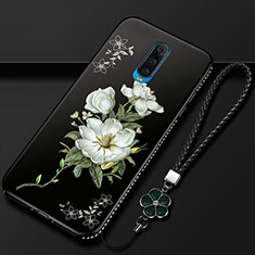 Handyhülle Silikon Hülle Gummi Schutzhülle Blumen für Oppo RX17 Pro Weiß