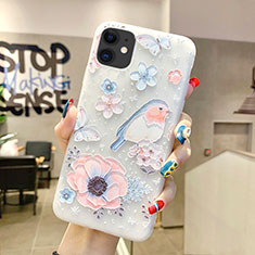 Handyhülle Silikon Hülle Gummi Schutzhülle Blumen H03 für Apple iPhone 11 Hellblau