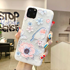 Handyhülle Silikon Hülle Gummi Schutzhülle Blumen H03 für Apple iPhone 11 Pro Hellblau