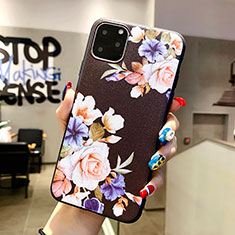 Handyhülle Silikon Hülle Gummi Schutzhülle Blumen H04 für Apple iPhone 11 Pro Max Schwarz