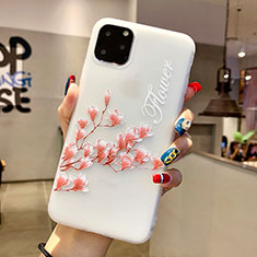 Handyhülle Silikon Hülle Gummi Schutzhülle Blumen H18 für Apple iPhone 11 Pro Max Rosa