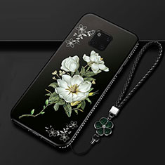 Handyhülle Silikon Hülle Gummi Schutzhülle Blumen K01 für Huawei Mate 20 Pro Schwarz