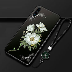 Handyhülle Silikon Hülle Gummi Schutzhülle Blumen K01 für Huawei P30 Schwarz