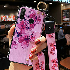 Handyhülle Silikon Hülle Gummi Schutzhülle Blumen K02 für Huawei Honor 20 Lite Violett