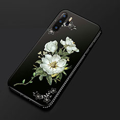 Handyhülle Silikon Hülle Gummi Schutzhülle Blumen S01 für Huawei P30 Pro New Edition Weiß