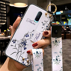 Handyhülle Silikon Hülle Gummi Schutzhülle Blumen S02 für Oppo RX17 Pro Weiß