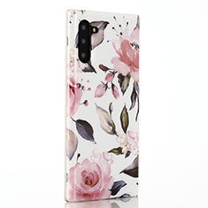 Handyhülle Silikon Hülle Gummi Schutzhülle Blumen S03 für Samsung Galaxy Note 10 Rosa