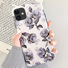 Handyhülle Silikon Hülle Gummi Schutzhülle Blumen S07 für Apple iPhone 11 Grau