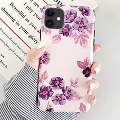 Handyhülle Silikon Hülle Gummi Schutzhülle Blumen S08 für Apple iPhone 11 Violett