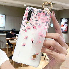 Handyhülle Silikon Hülle Gummi Schutzhülle Blumen S10 für Huawei P30 Rosa