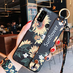 Handyhülle Silikon Hülle Gummi Schutzhülle Flexible Blumen für Huawei Honor Play4T Orange