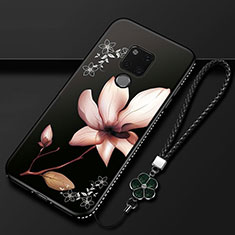 Handyhülle Silikon Hülle Gummi Schutzhülle Flexible Blumen für Huawei Mate 20 X 5G Orange