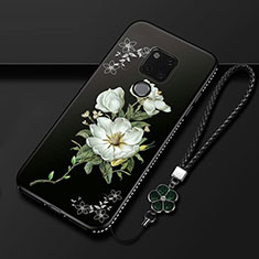 Handyhülle Silikon Hülle Gummi Schutzhülle Flexible Blumen für Huawei Mate 20 X 5G Weiß
