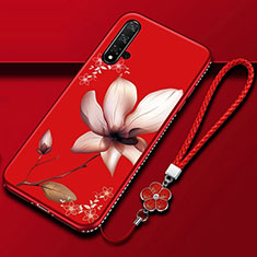 Handyhülle Silikon Hülle Gummi Schutzhülle Flexible Blumen für Huawei Nova 5 Fuchsie