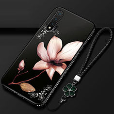 Handyhülle Silikon Hülle Gummi Schutzhülle Flexible Blumen für Huawei Nova 6 5G Braun