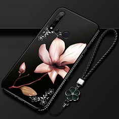 Handyhülle Silikon Hülle Gummi Schutzhülle Flexible Blumen für Huawei P20 Lite (2019) Braun