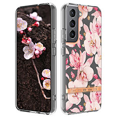 Handyhülle Silikon Hülle Gummi Schutzhülle Flexible Blumen für Samsung Galaxy S21 FE 5G Rosa