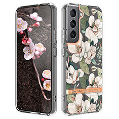 Handyhülle Silikon Hülle Gummi Schutzhülle Flexible Blumen für Samsung Galaxy S23 Plus 5G Weiß