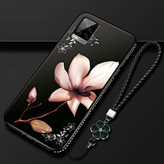 Handyhülle Silikon Hülle Gummi Schutzhülle Flexible Blumen für Vivo V20 Pro 5G Braun