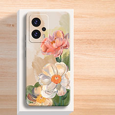 Handyhülle Silikon Hülle Gummi Schutzhülle Flexible Blumen für Xiaomi Redmi Note 11T Pro 5G Rosa