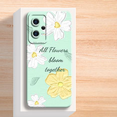 Handyhülle Silikon Hülle Gummi Schutzhülle Flexible Blumen für Xiaomi Redmi Note 12 Explorer Grün